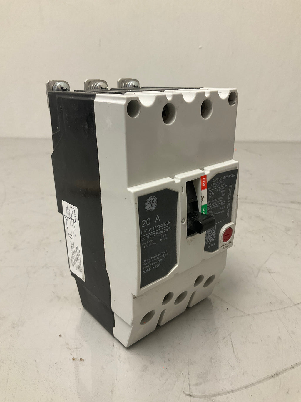 Used TEYD3020B 3 Pole, 20 Amps, 480 Volts Circuit Breaker