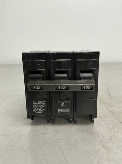 Used Siemens Q3100 3 Pole, 100 Amps, 240 Volts