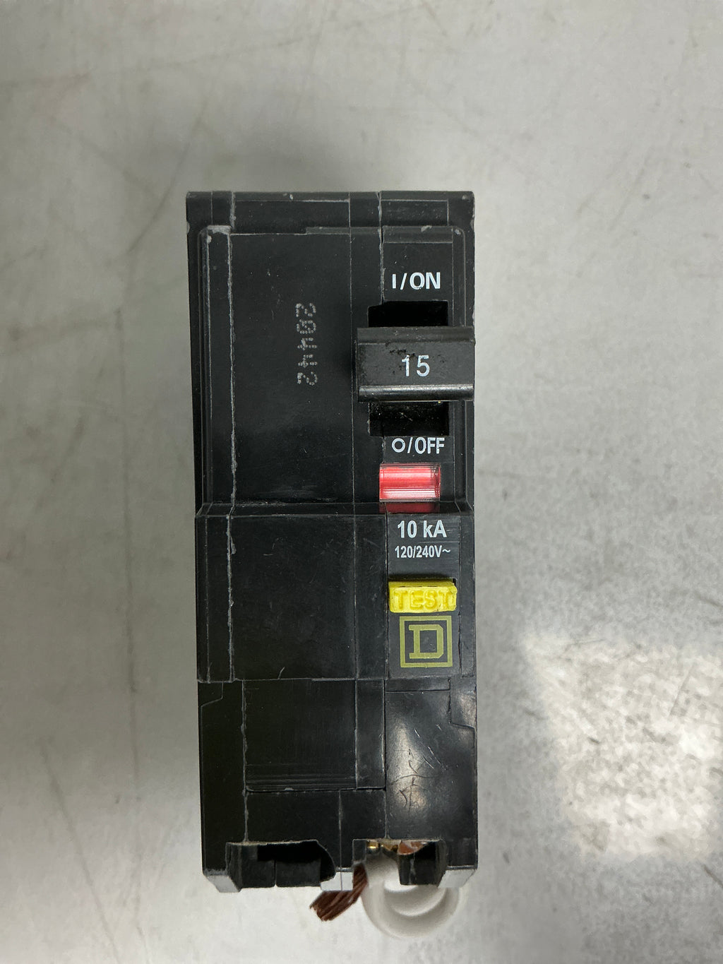 Used Square D QOB215GFCI 2 Pole, 15 Amps, 120/240 Volts Circuit Breaker