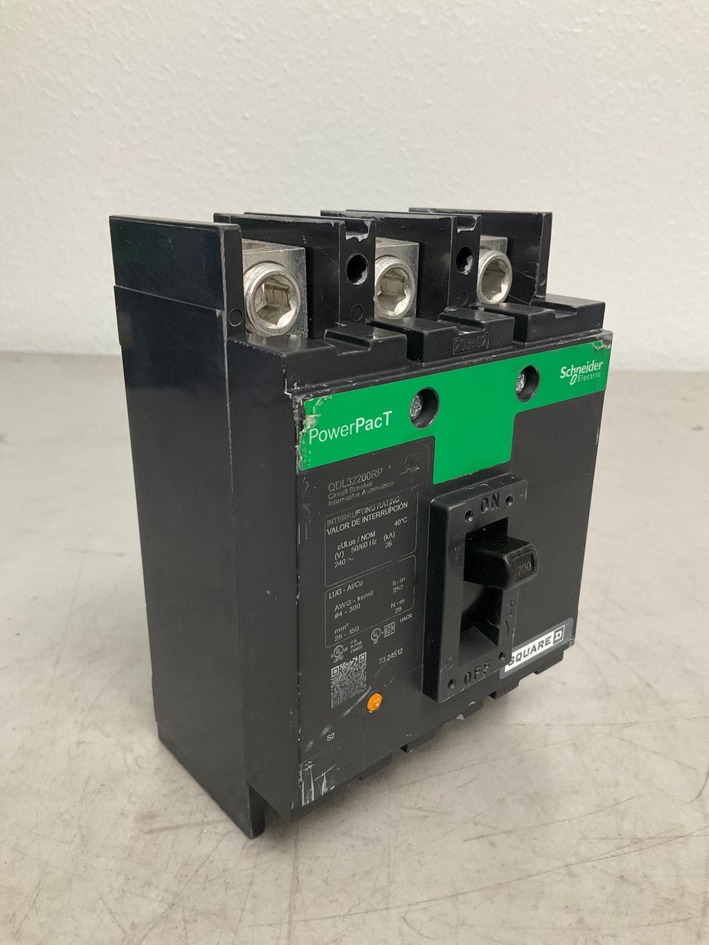 Used Square D QDL32200RP 3 Pole, 200 Amps, 240 Volts
