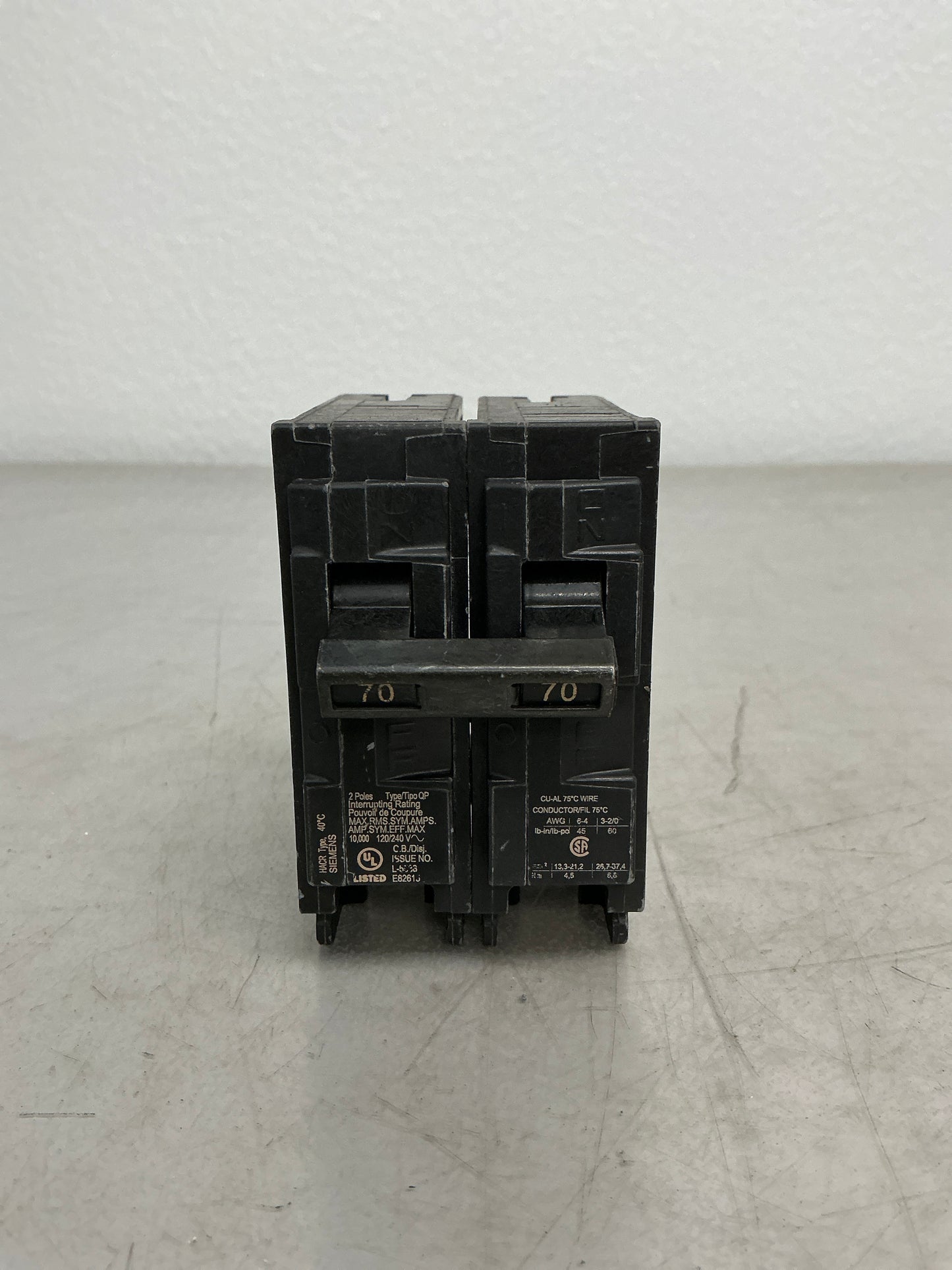 Used Siemens Q270 2 Pole, 70 Amps, 240 Volts