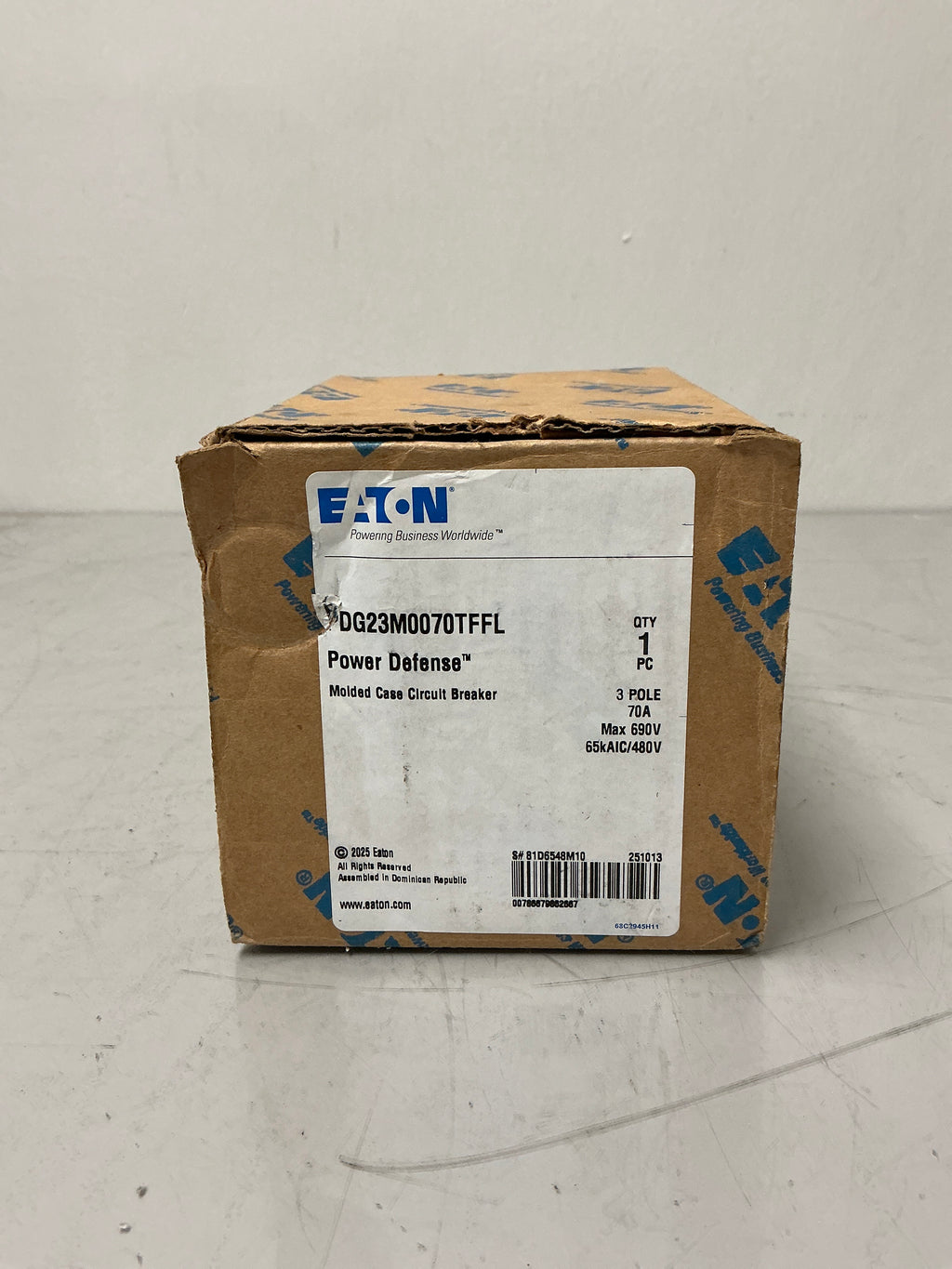 New Eaton PDG23M0070TFFL 3 Pole, 70Amps, 480 Volts Circuit Breaker
