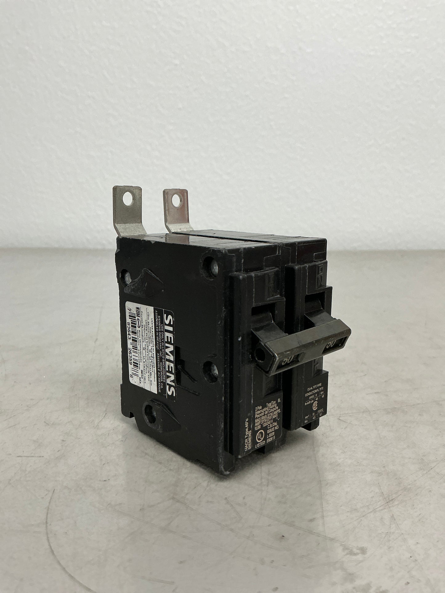 Used Siemens B250 2 Pole, 50 Amps, 240 Volts