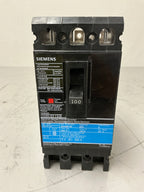 Used Siemens ED43B100 3 Pole, 100 Amps, 480 Volts Circuit Breaker