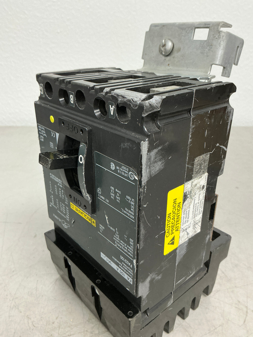 Used Square D FA32100 3 Pole, 100 Amps, 480 Volts Circuit Breaker