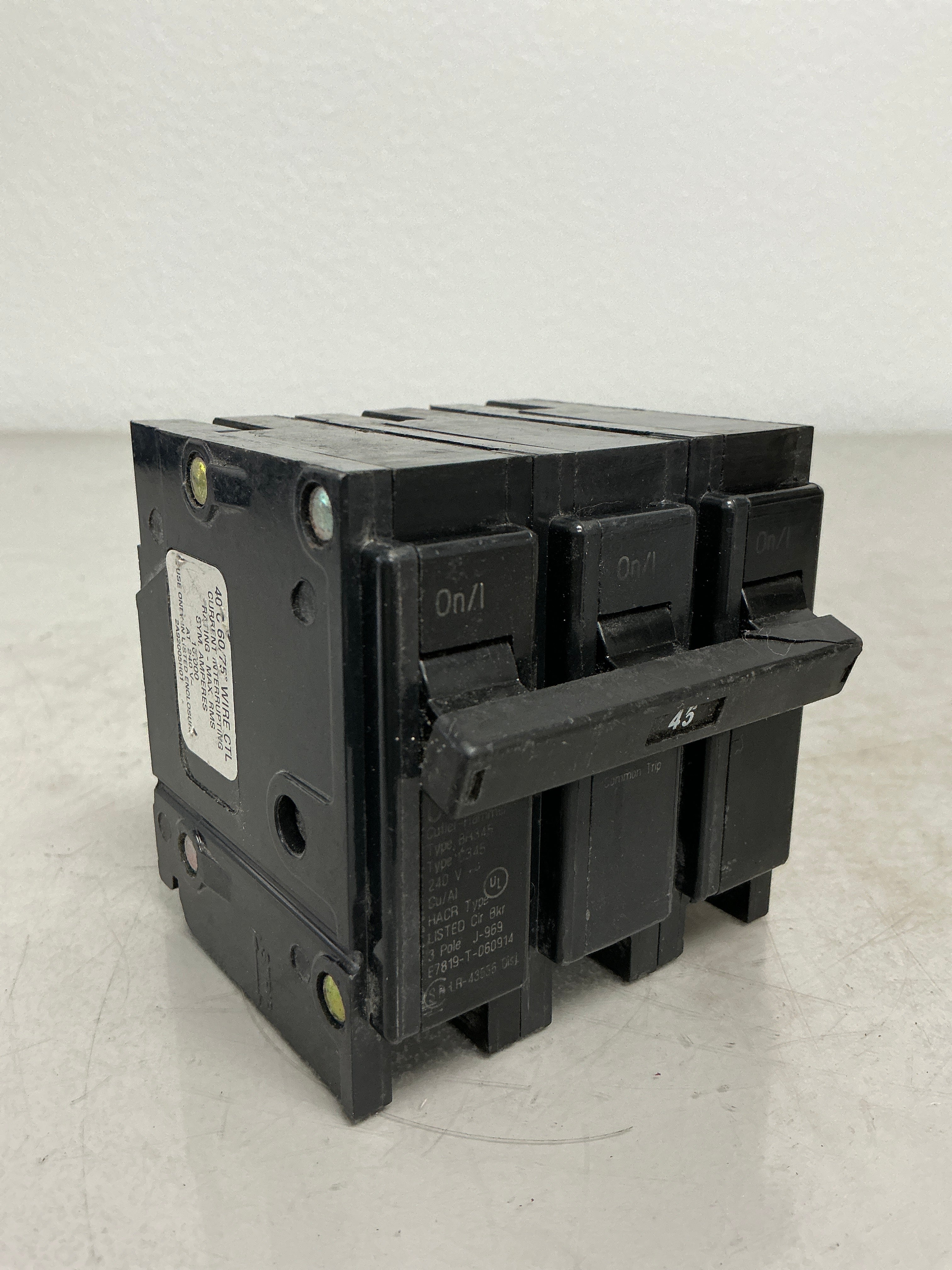 Used BR345 3 Pole, 45 Amps, 240 Volts