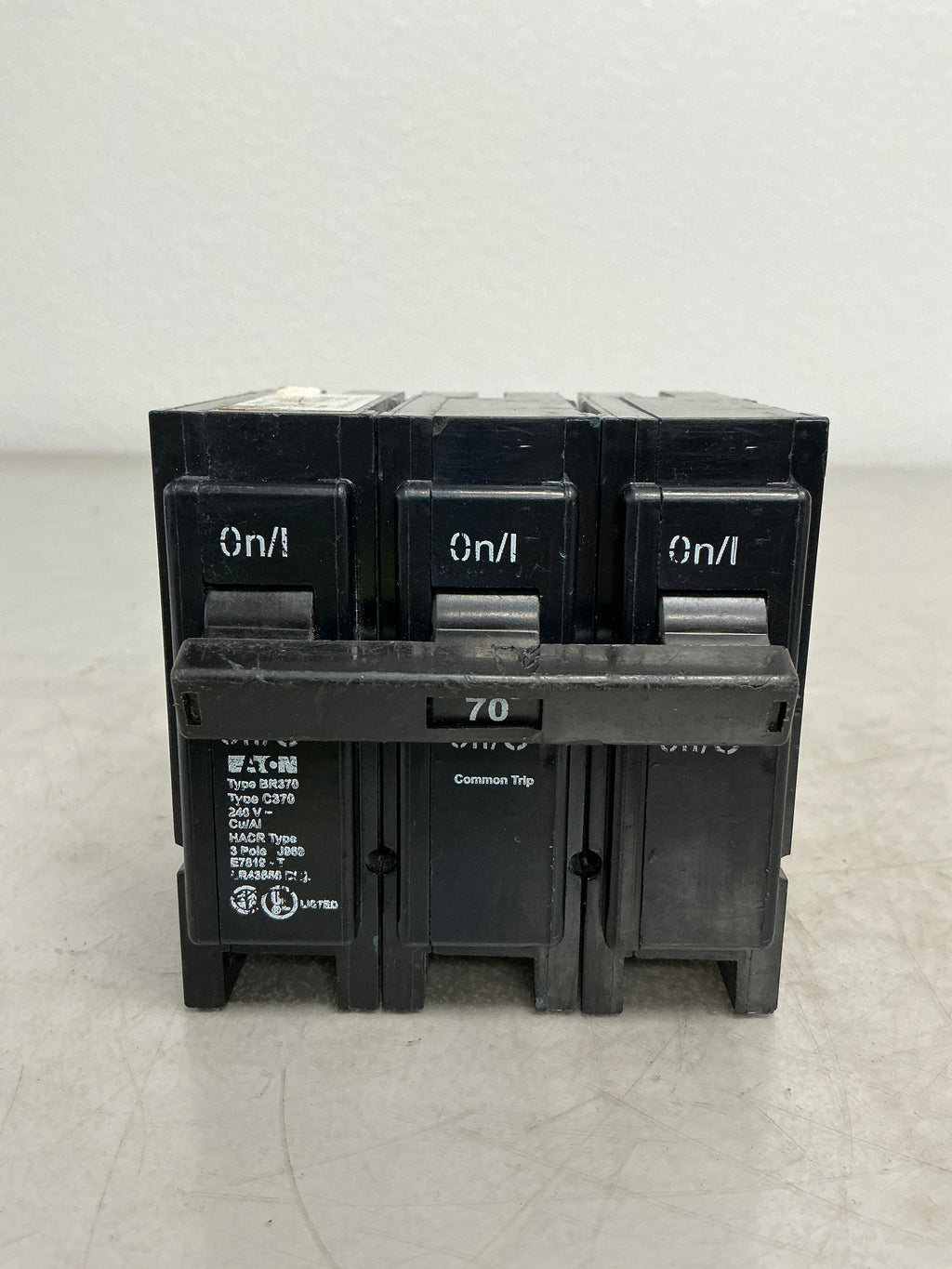 Used Eaton BR370 3 Pole, 70 Amps, 240 Volts
