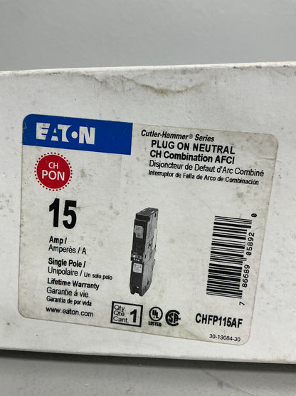 New  Eaton CHFP115AF 1 Pole, 15 Amps Circuit Breaker