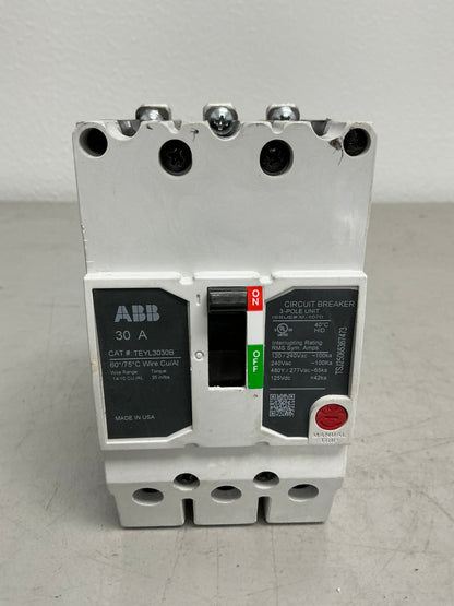 Used ABB TEYL3030B 3 Pole, 30 Amps, 480 Volts