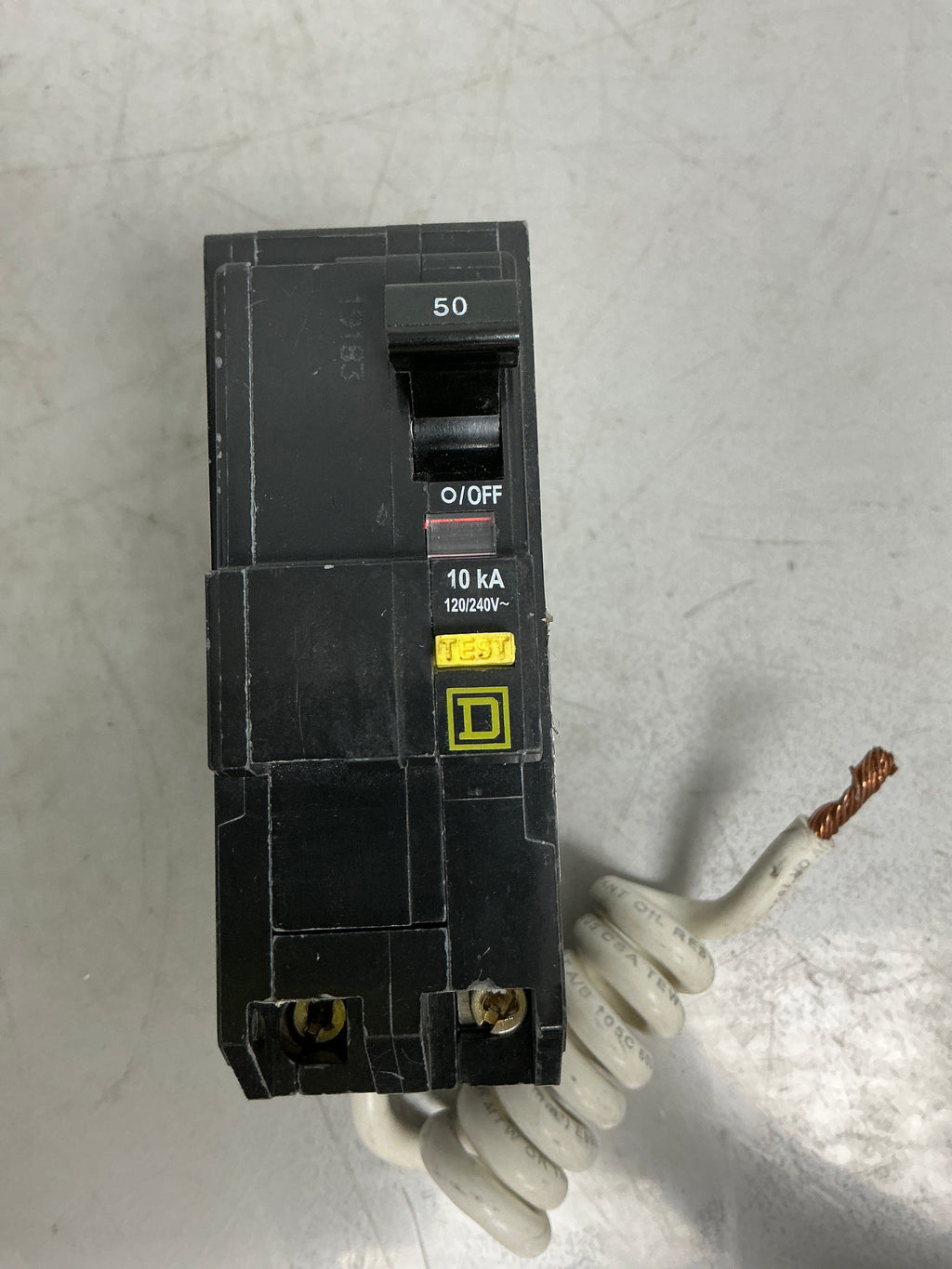 Used Square D QOB250GFI 2 Pole, 50 Amps, 120/240 Volts Circuit Breaker