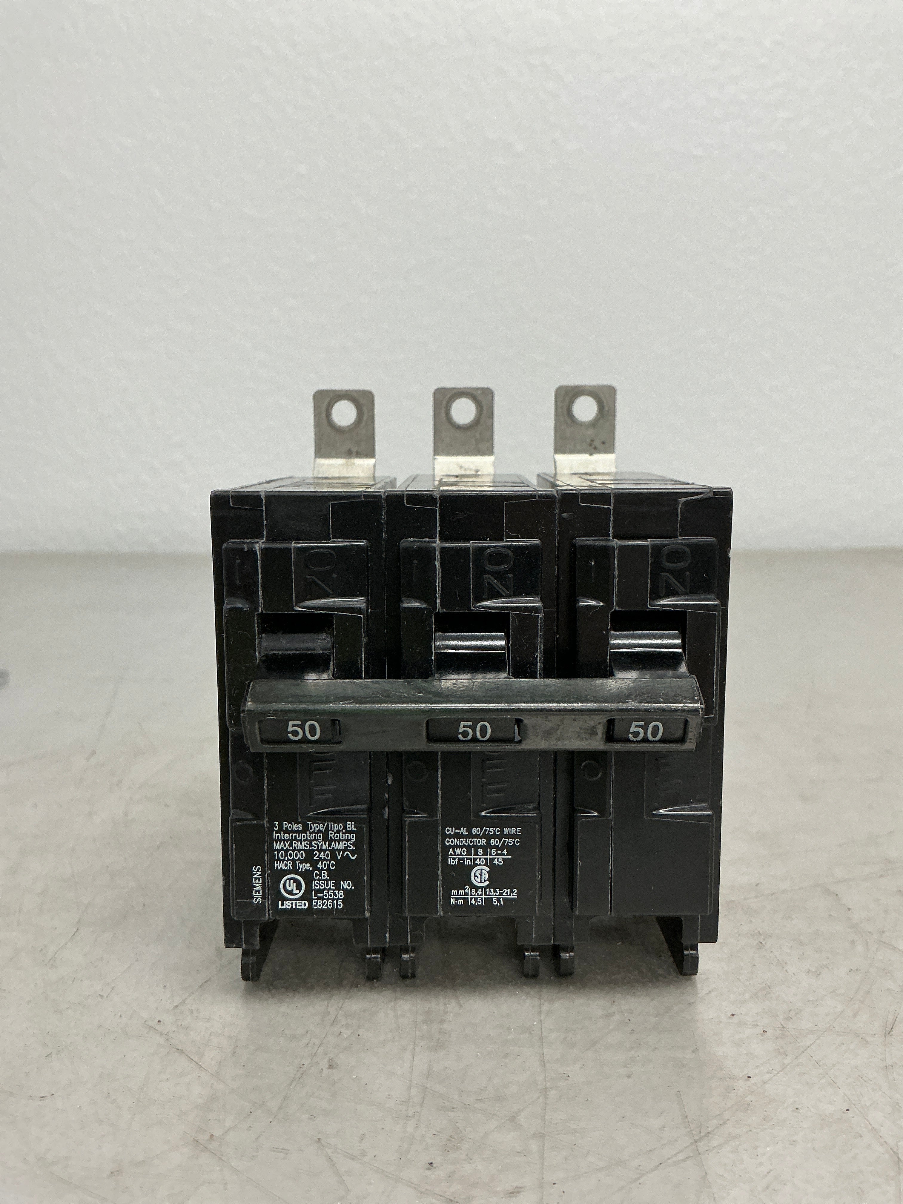 Used Siemens B350 3 Pole, 50 Amps, 240 Volts
