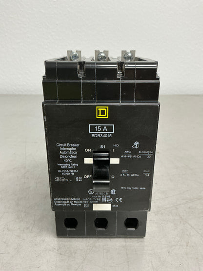 *CHIPPED* New Square D EDB34015 3 Pole, 15 Amps, 480 Volts