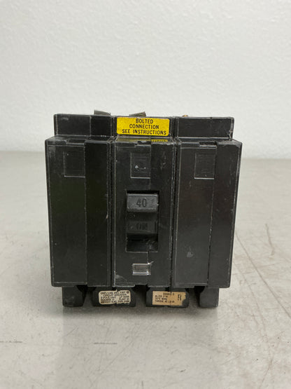 Used Square D EHB34040 3 Pole, 40 Amps, 480 Volts