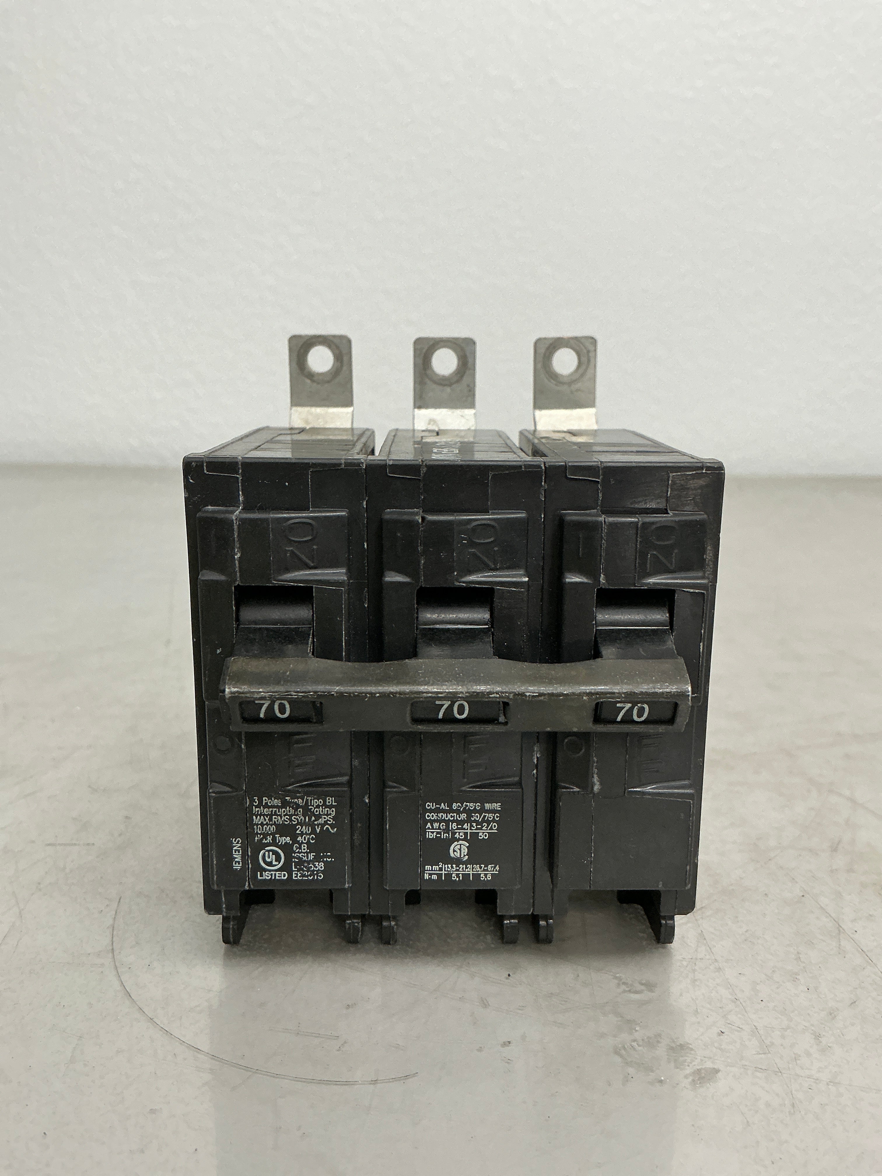 Used Siemens B370 3 Pole, 70 Amps, 240 Volts