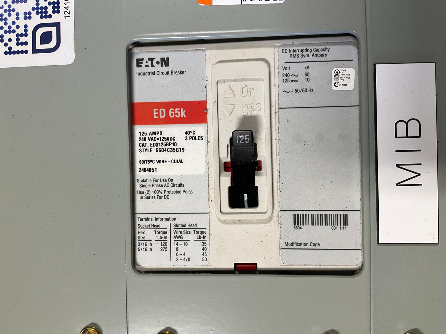 New Eaton Panelboard 225 Amp MDP 208/120 Volt (item#p19)