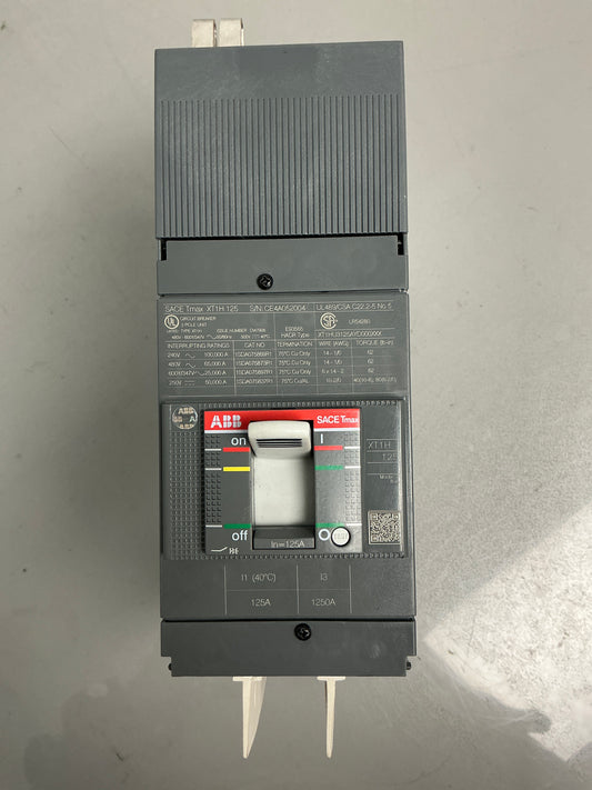 New ABB XT1HU3125AYD000XXX 125 Amps, 3 Pole, Breaker