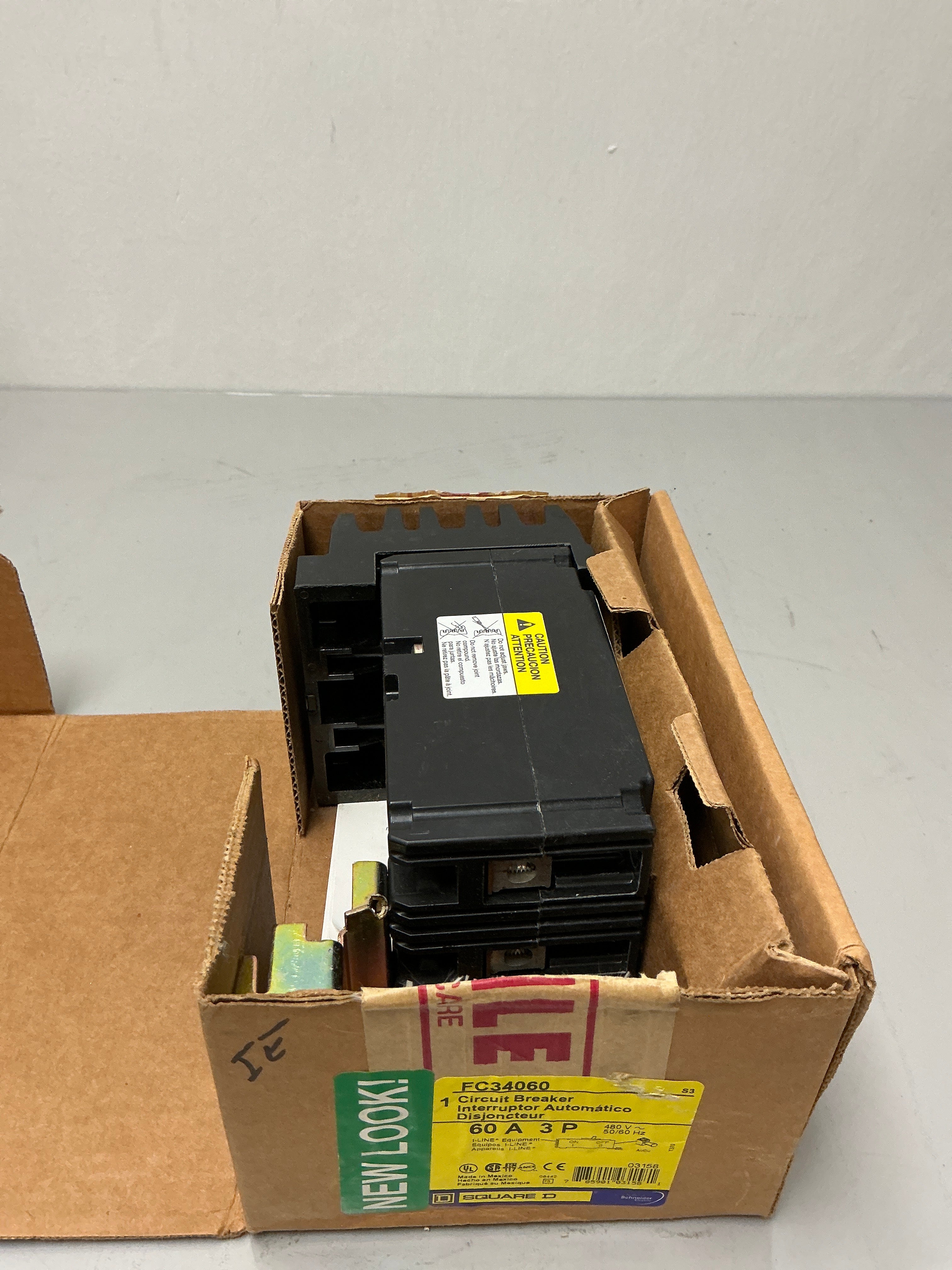 New Square D FC34060 3 Pole, 60 Amps, 480 Volts Circuit Breaker
