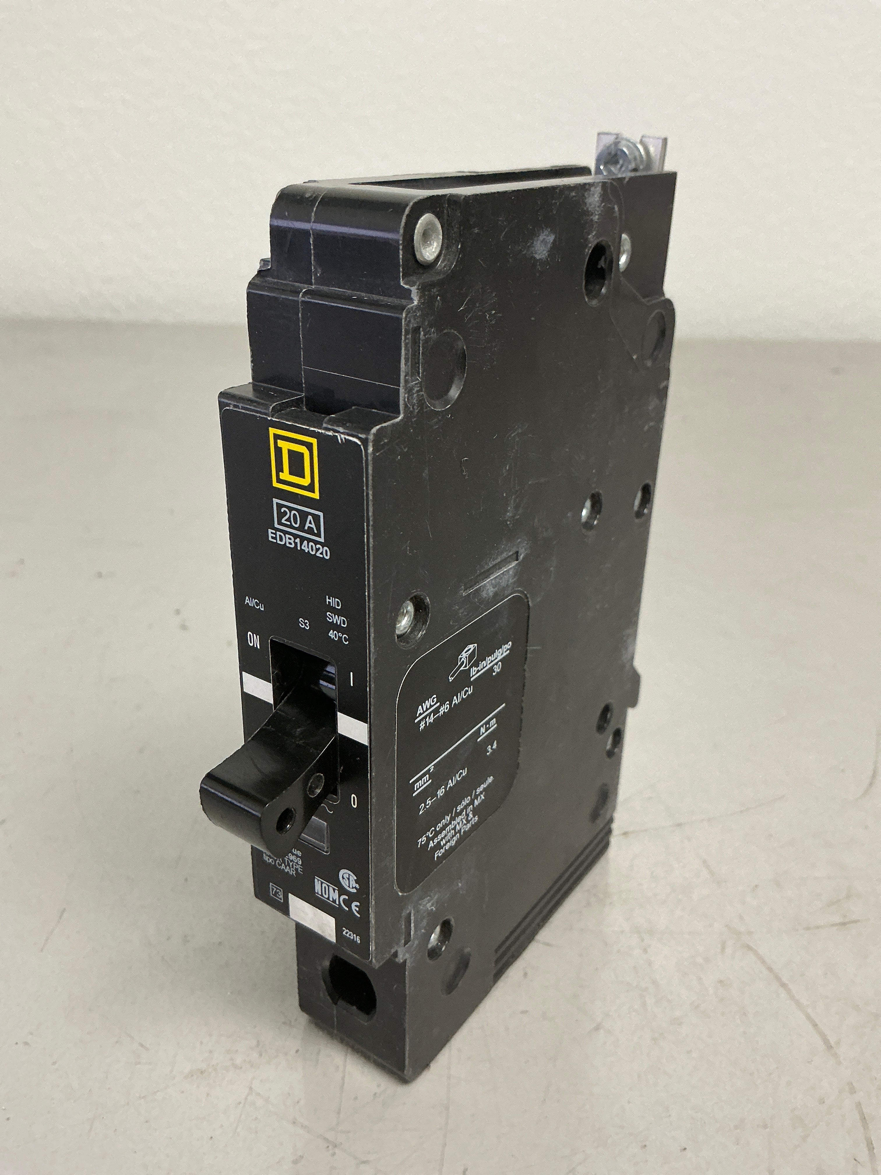 Use Square D EDB14020 1 Pole, 20 Amps, 277 Volts