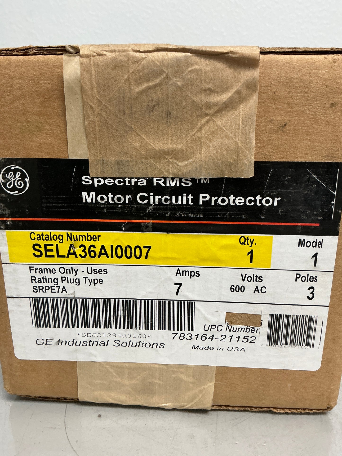 New SELA36AI0007 3 Pole, 7 Amps, 600 Volts