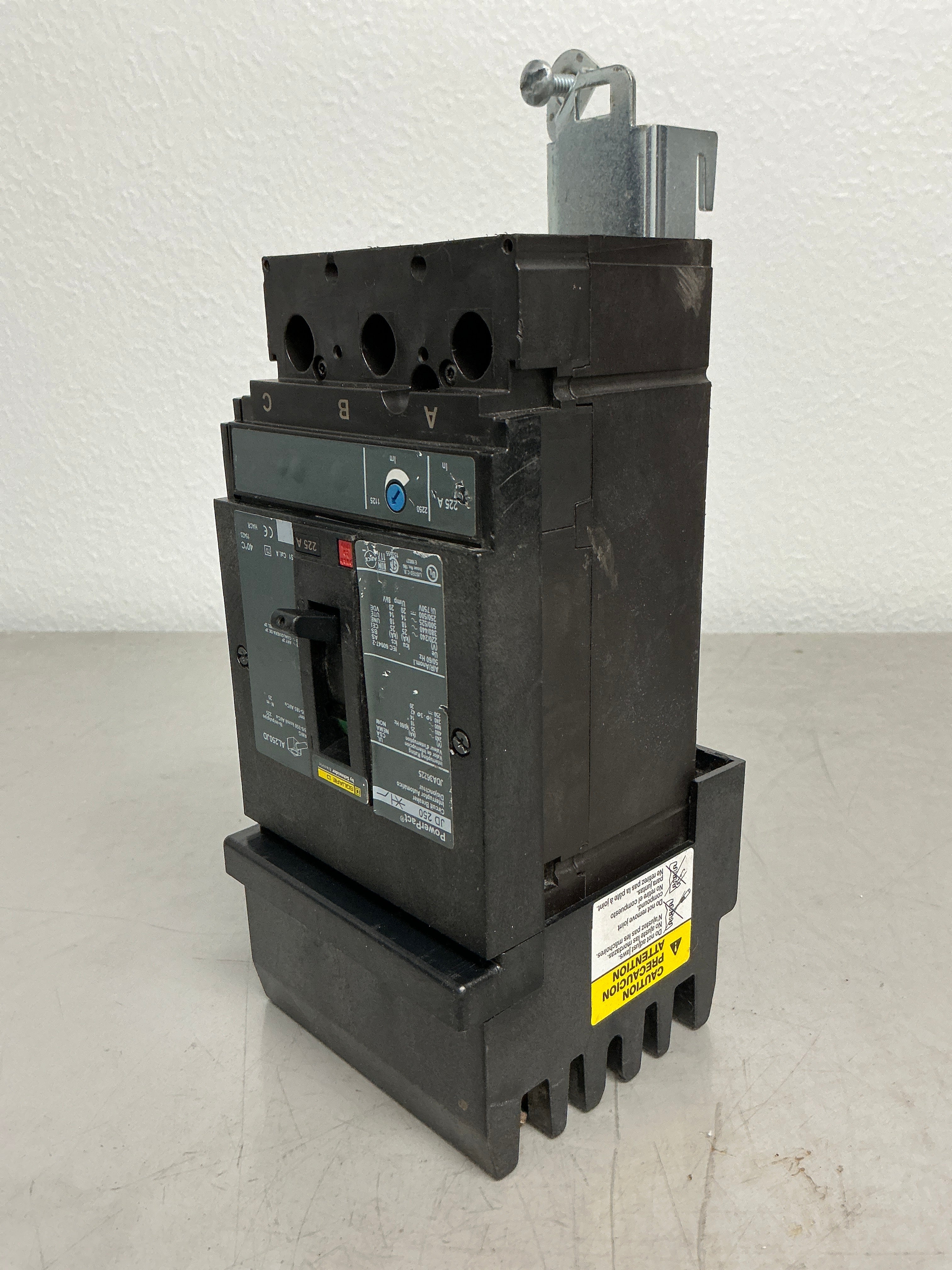 Used Squares D JDA36225 3 Pole, 225 Amps, 600 Volts