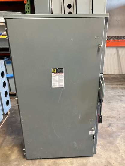 Used Square D HU365R Disconnect 400 Amp 600 Volt Non Fusible Outdoor