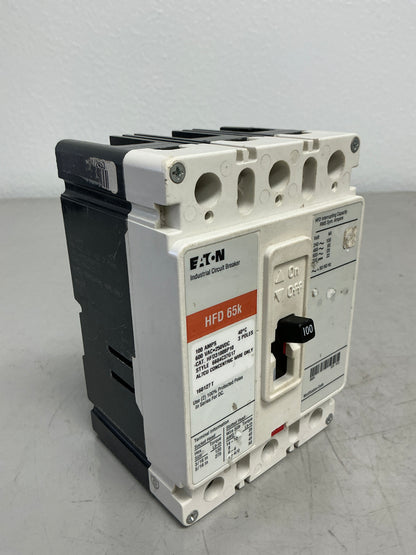 *CHIPPED* Used Eaton HFD3100BP10 3 Pole, 100 Amps, 600 Volts