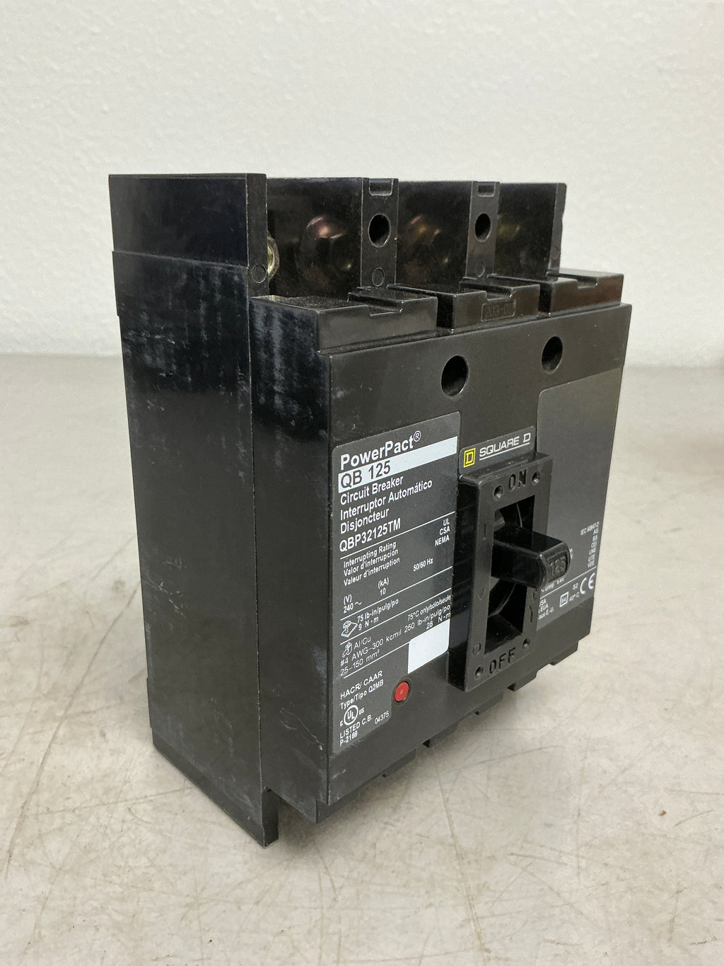 New Square D QBP32125TM 3 Pole, 125 Amps, 240 Volts Circuit Breaker