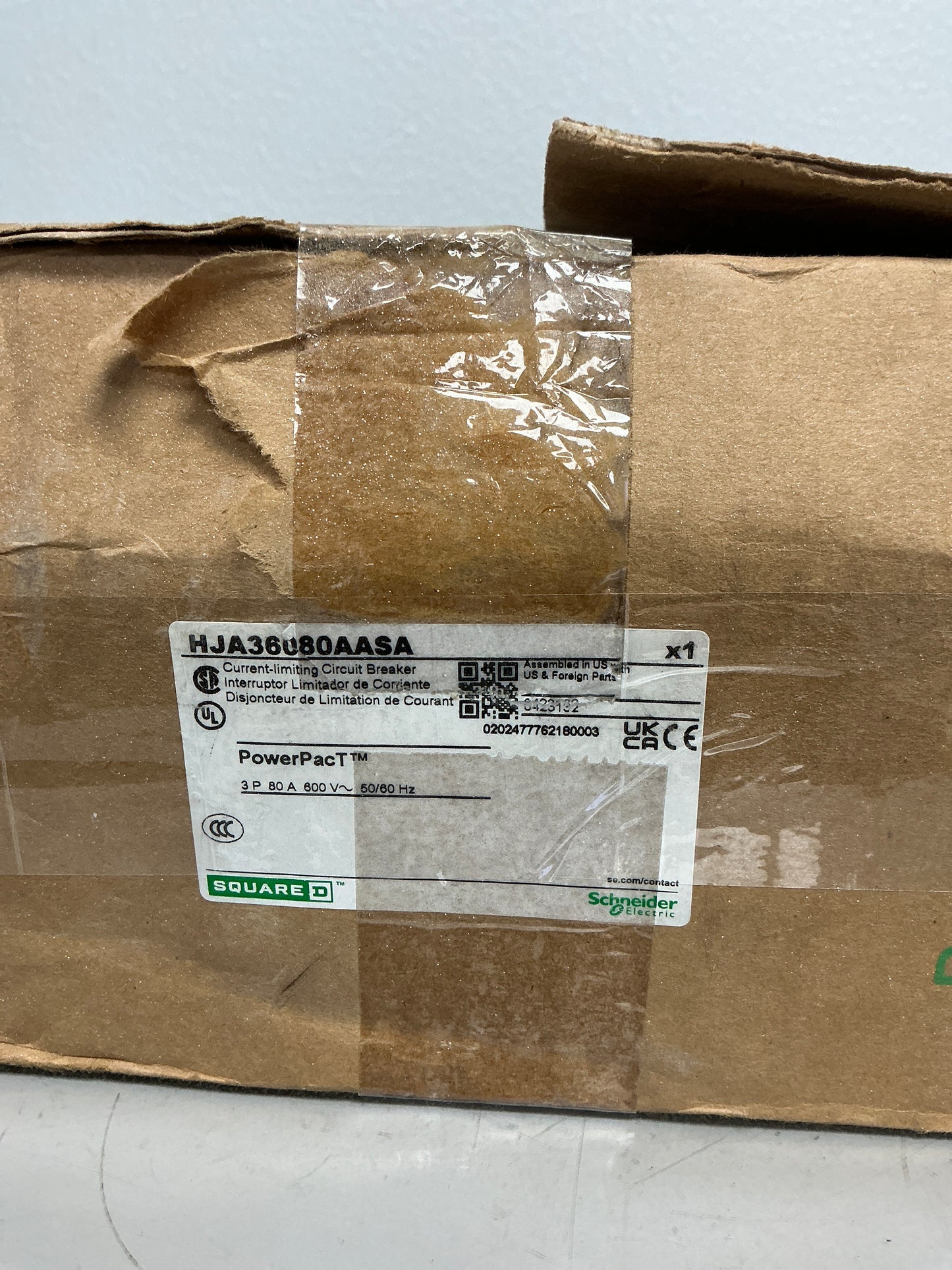 New Square D HJA36080AASA 3 Pole, 80 Amps Circuit Breaker