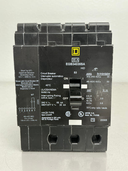 Used EGB34035SA 35 Amps, 480 Volts, 3 Poles