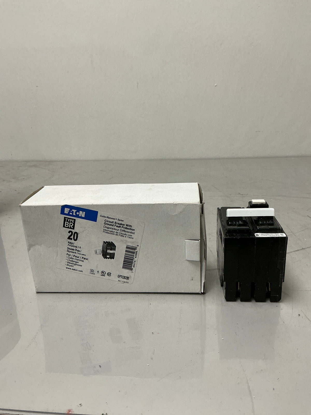 New Eaton GFTCB220 2 Pole, 20 Amps, 240 Volts, Circuit Breaker