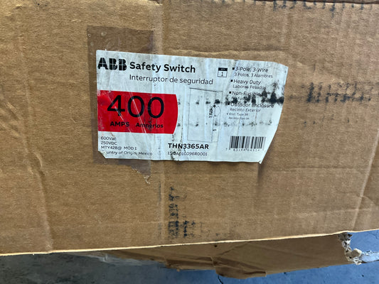 New ABB THN3365AR Disconnect 400 Amp 600 Volt Non Fusible Ourdoor 3R