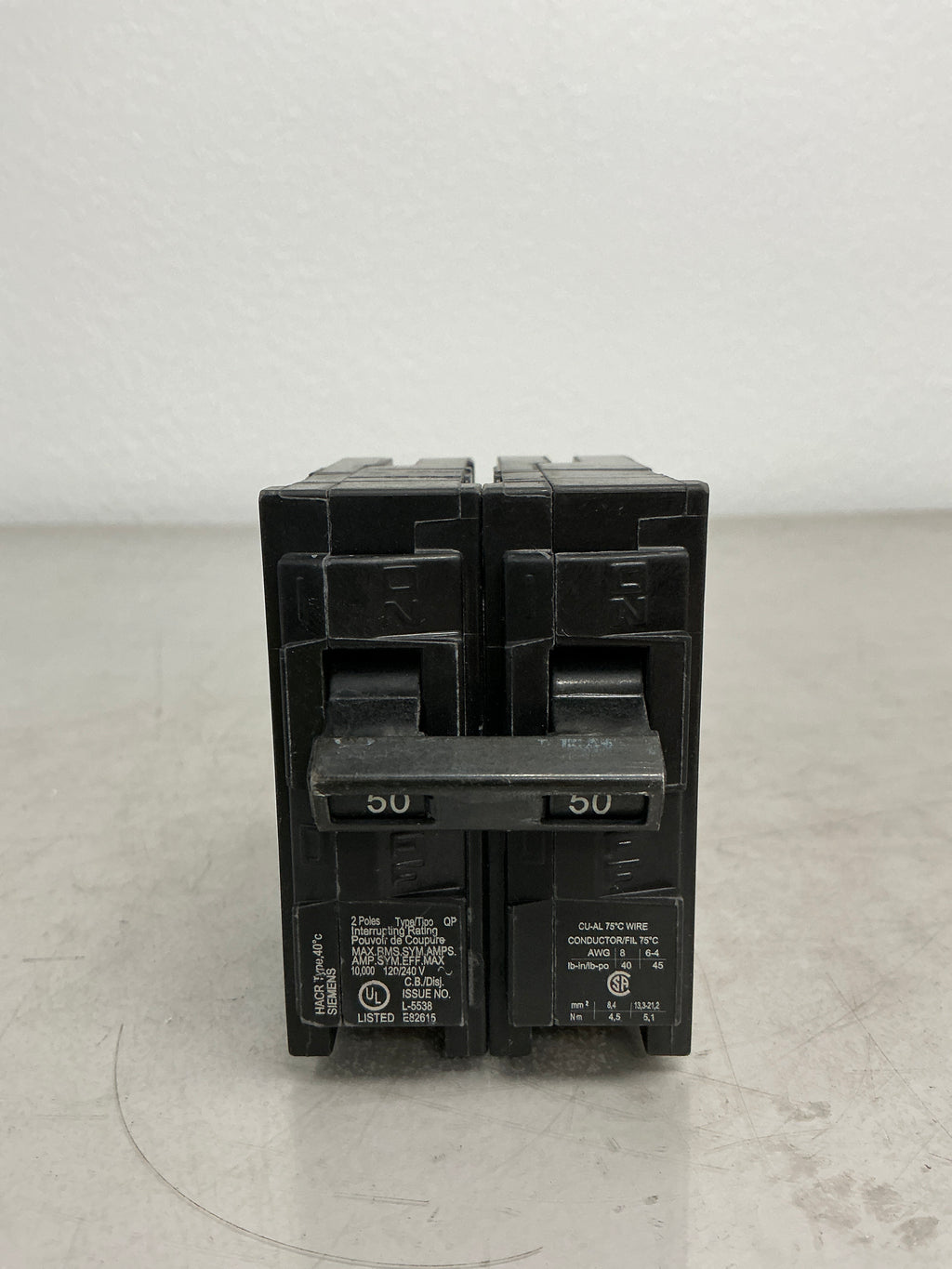 Used Siemens Q250 2 Pole, 50 Amps, 240 Volts
