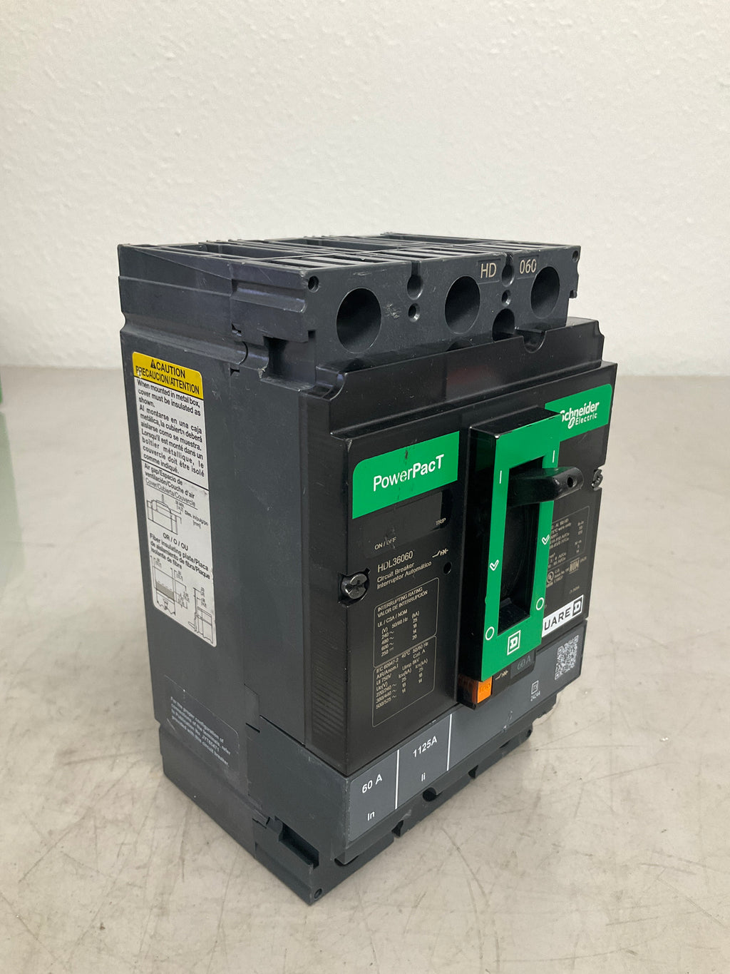 Used Square D HDL36060 3 Pole, 60 Amps, 600 Volts