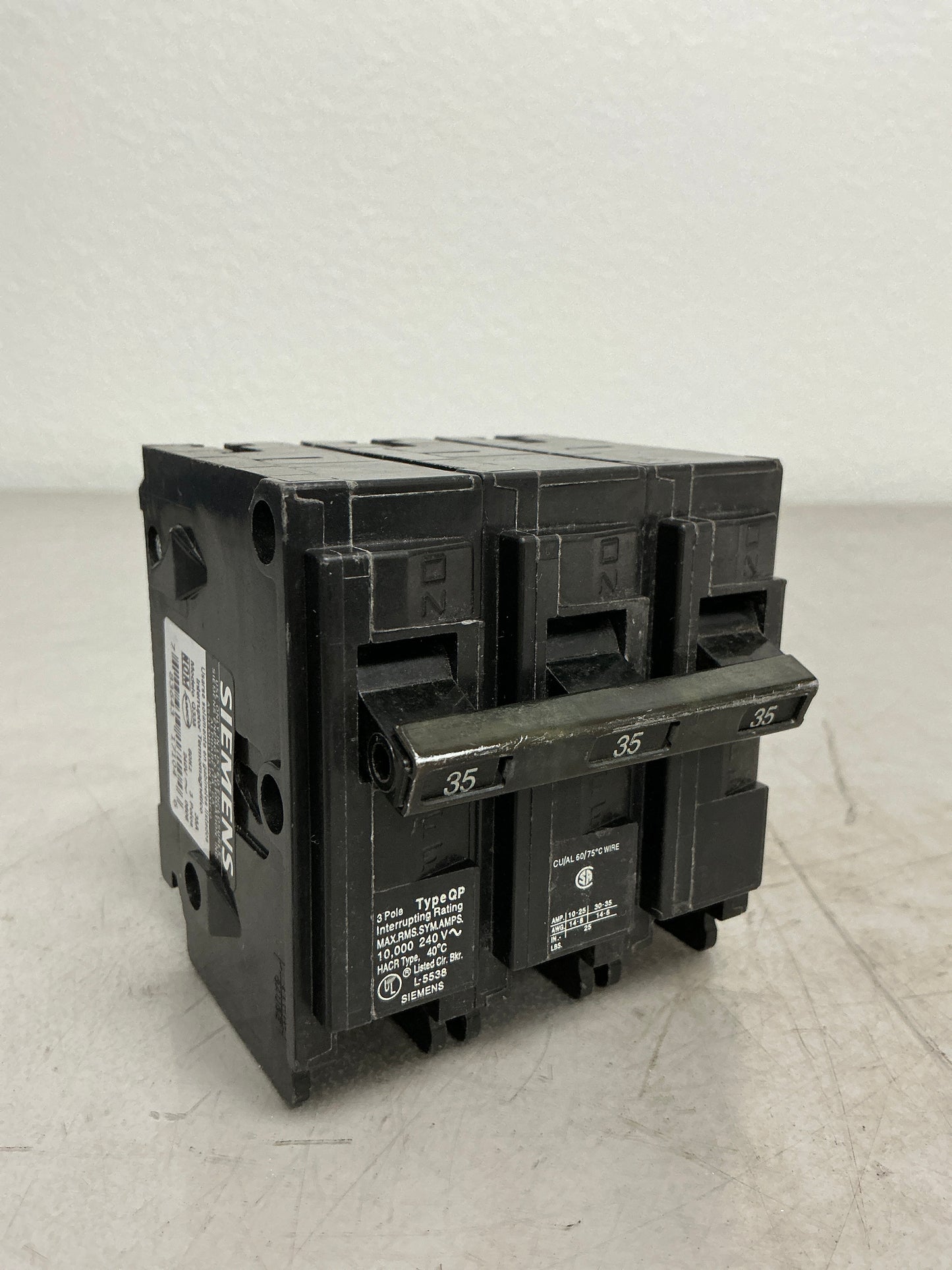 Used Siemens Q335 3 Pole, 35 Amps, 240 Volts