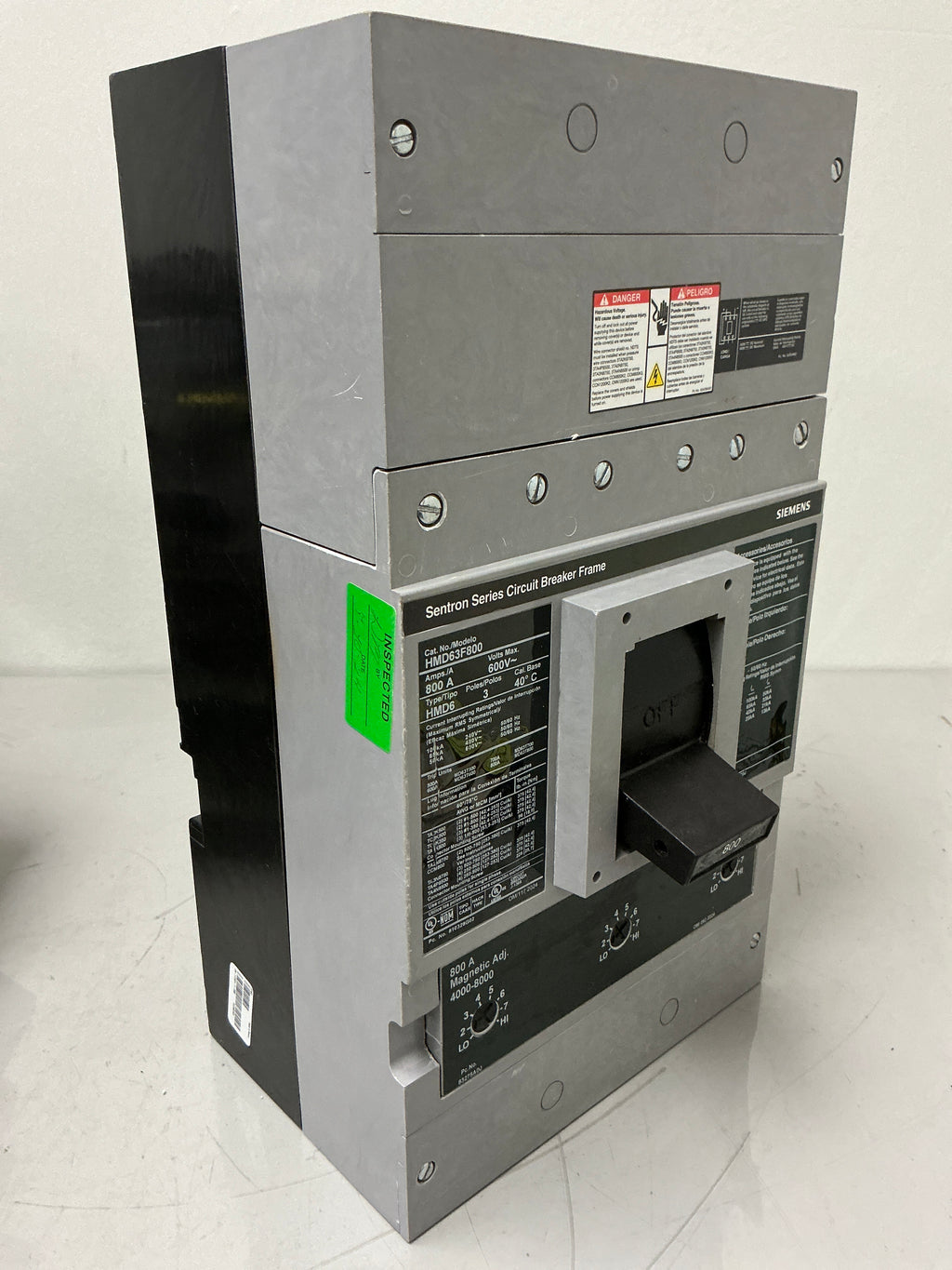 Siemens HMD63F800 3 Pole, 800 Amps, 600 Volts Circuit Breaker