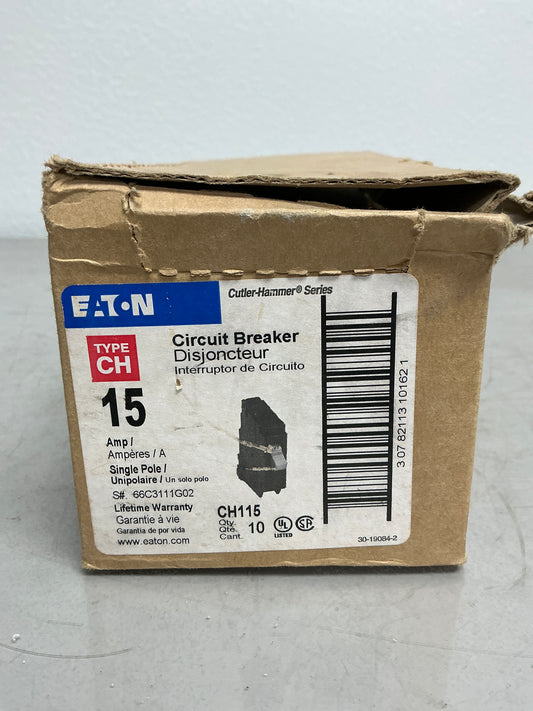 New Eaton CH115 1 Pole, 15 Amps