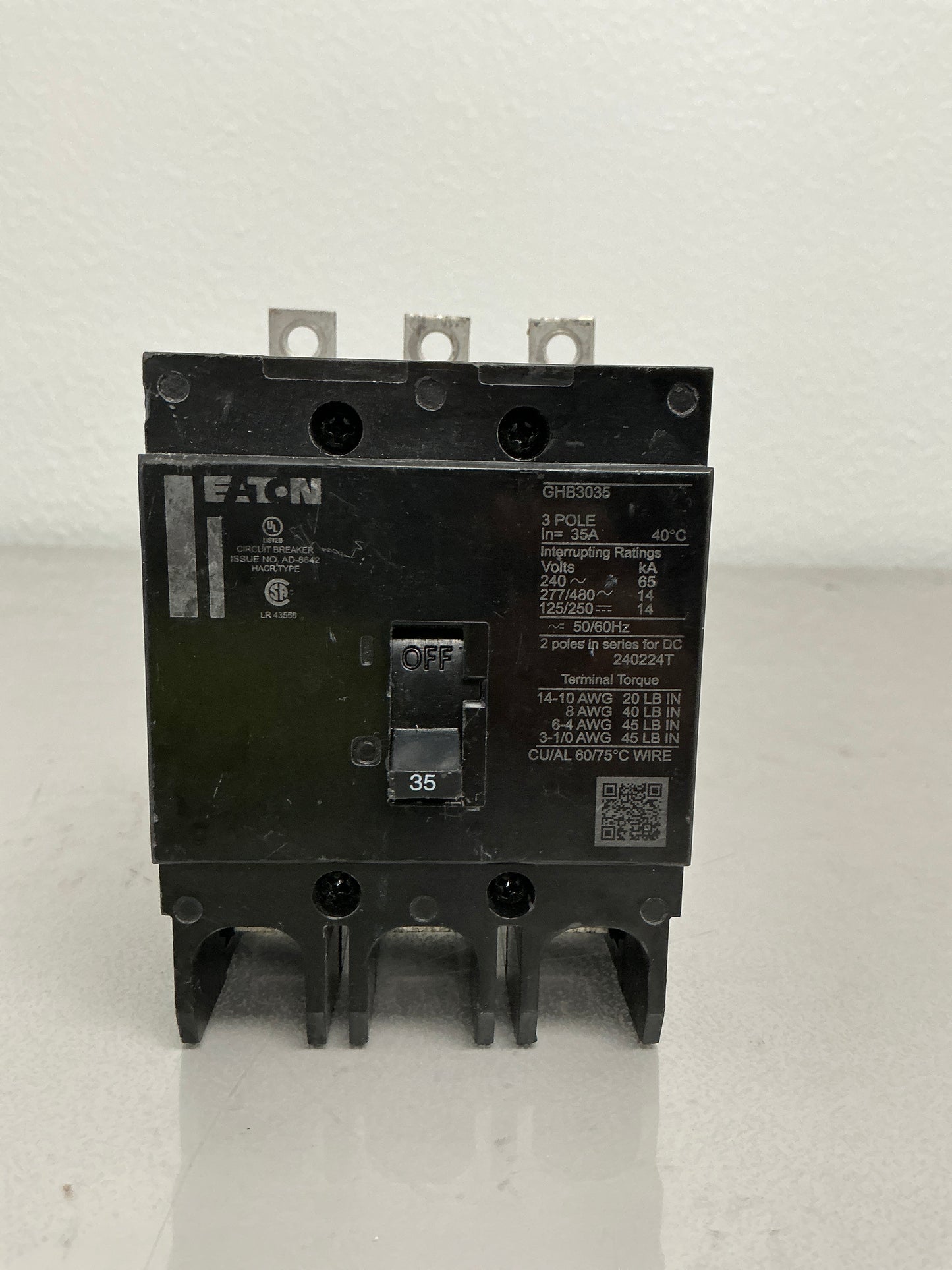 Used GHB3035 3 Pole, 35 Amps, 480 Volts