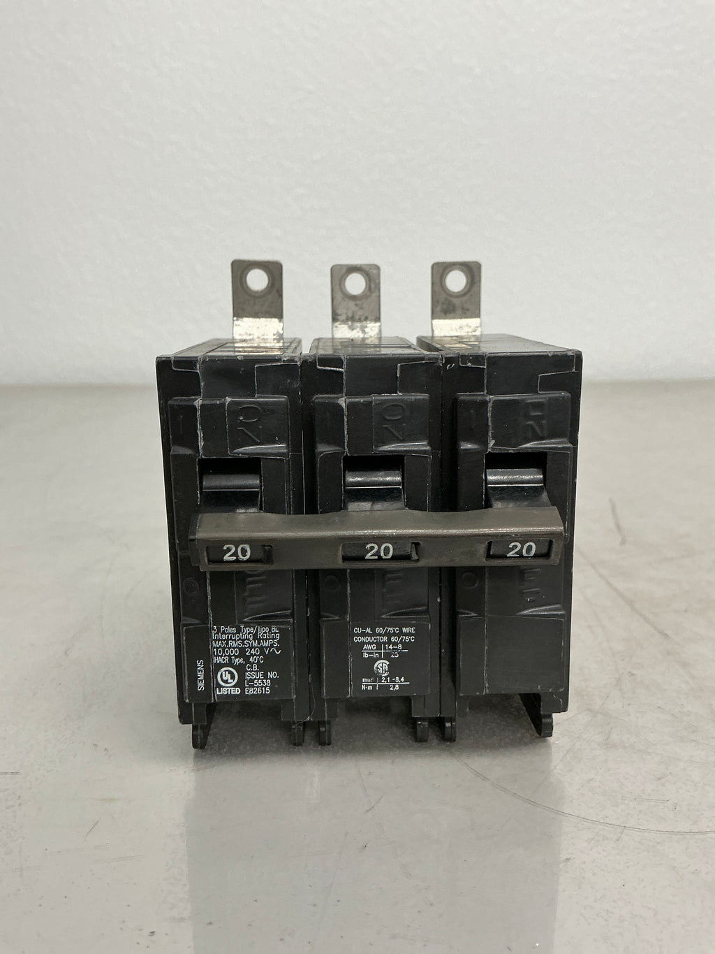 Used Siemens B320 3 Pole, 20 Amps, 240 Volts