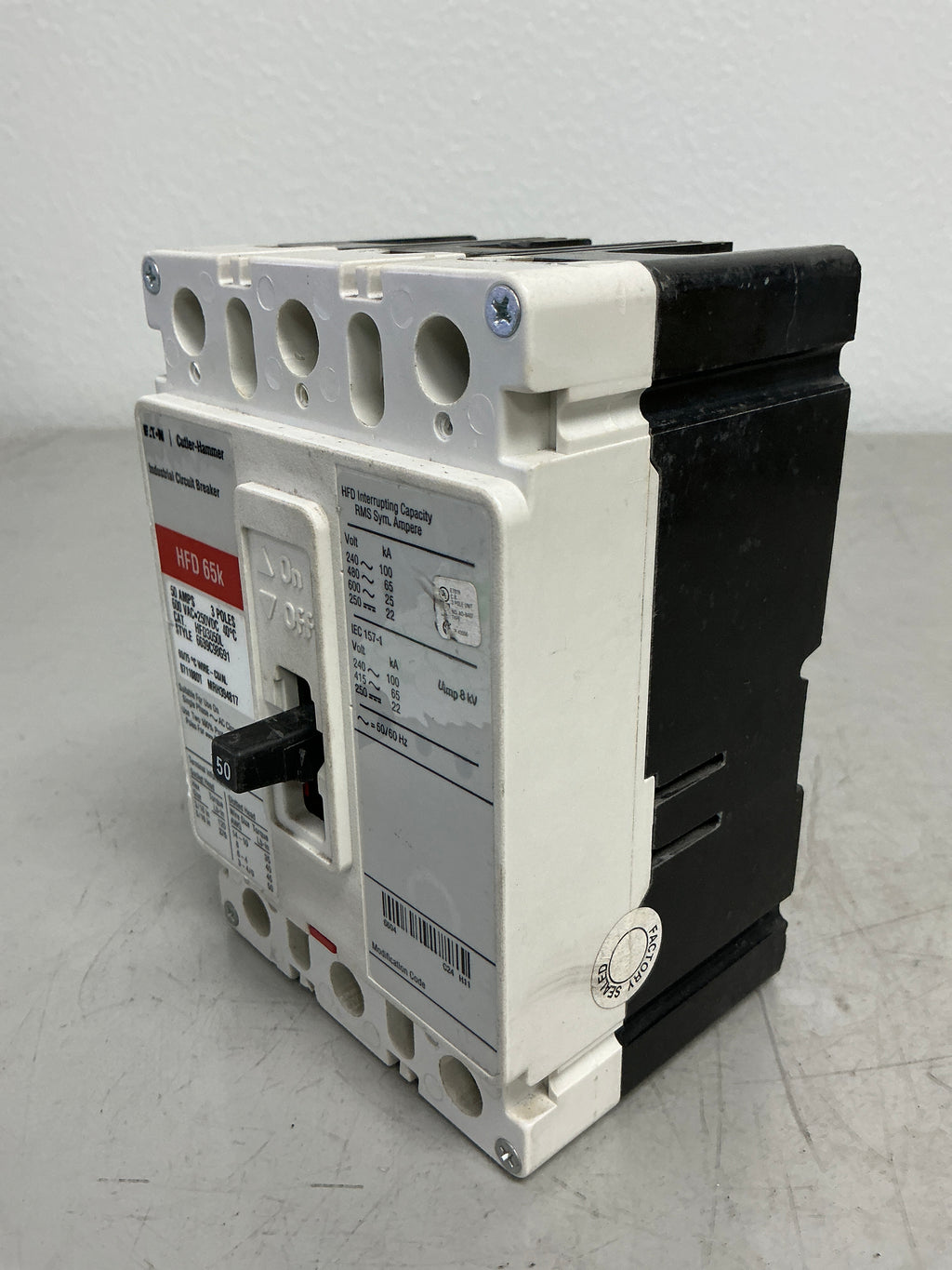 Used HFD3050L 3 Poles, 50 Amps, 600 Volts