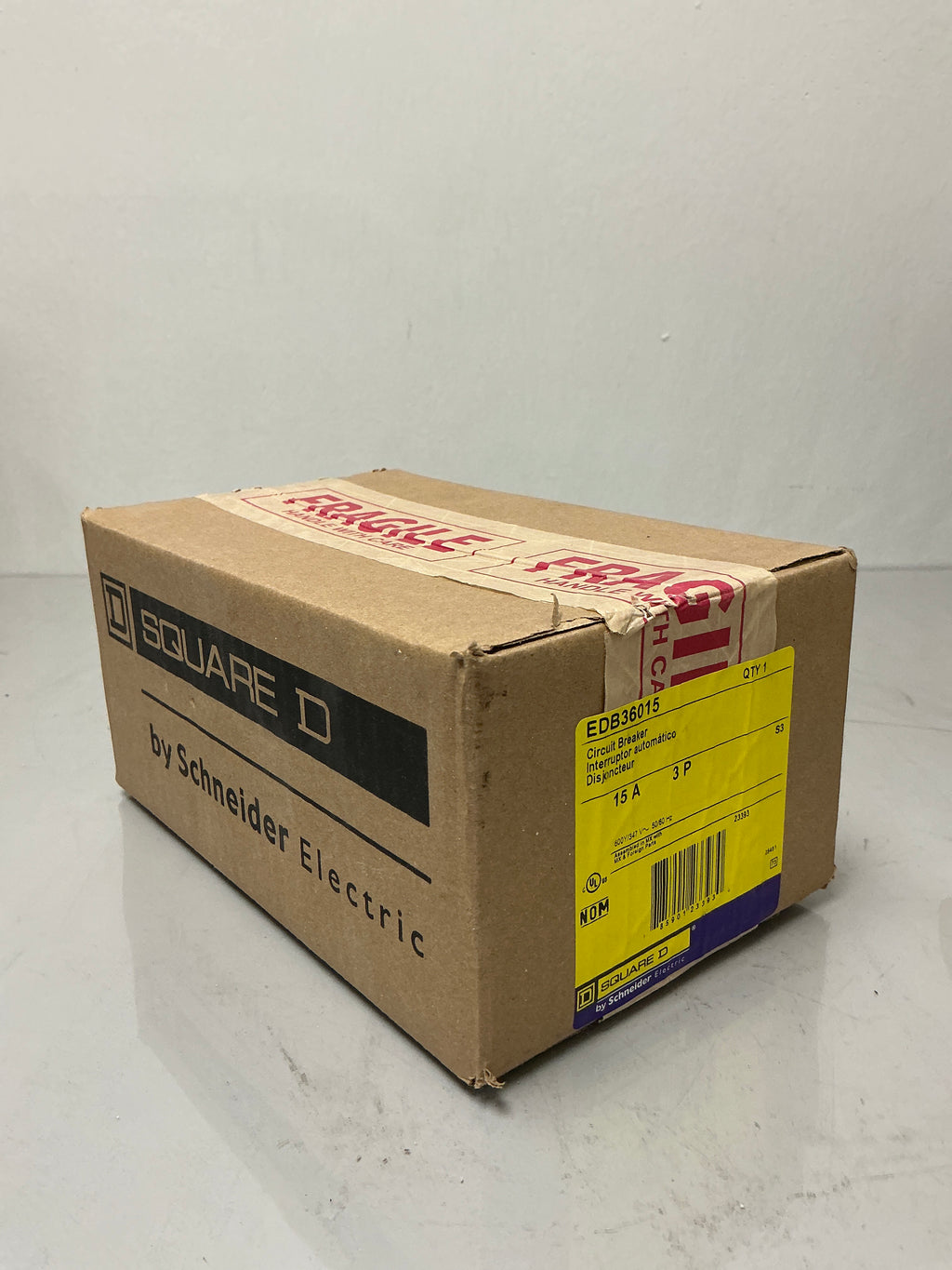 New Square D EDB36015 3 Pole, 15 Amps, 600Y/347V Circuit Breaker