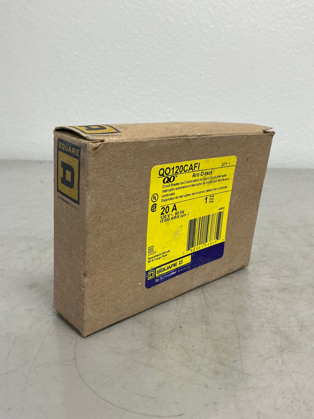 New Square D QO120CAFI 1 Pole, 20 Amps, 240 Volts