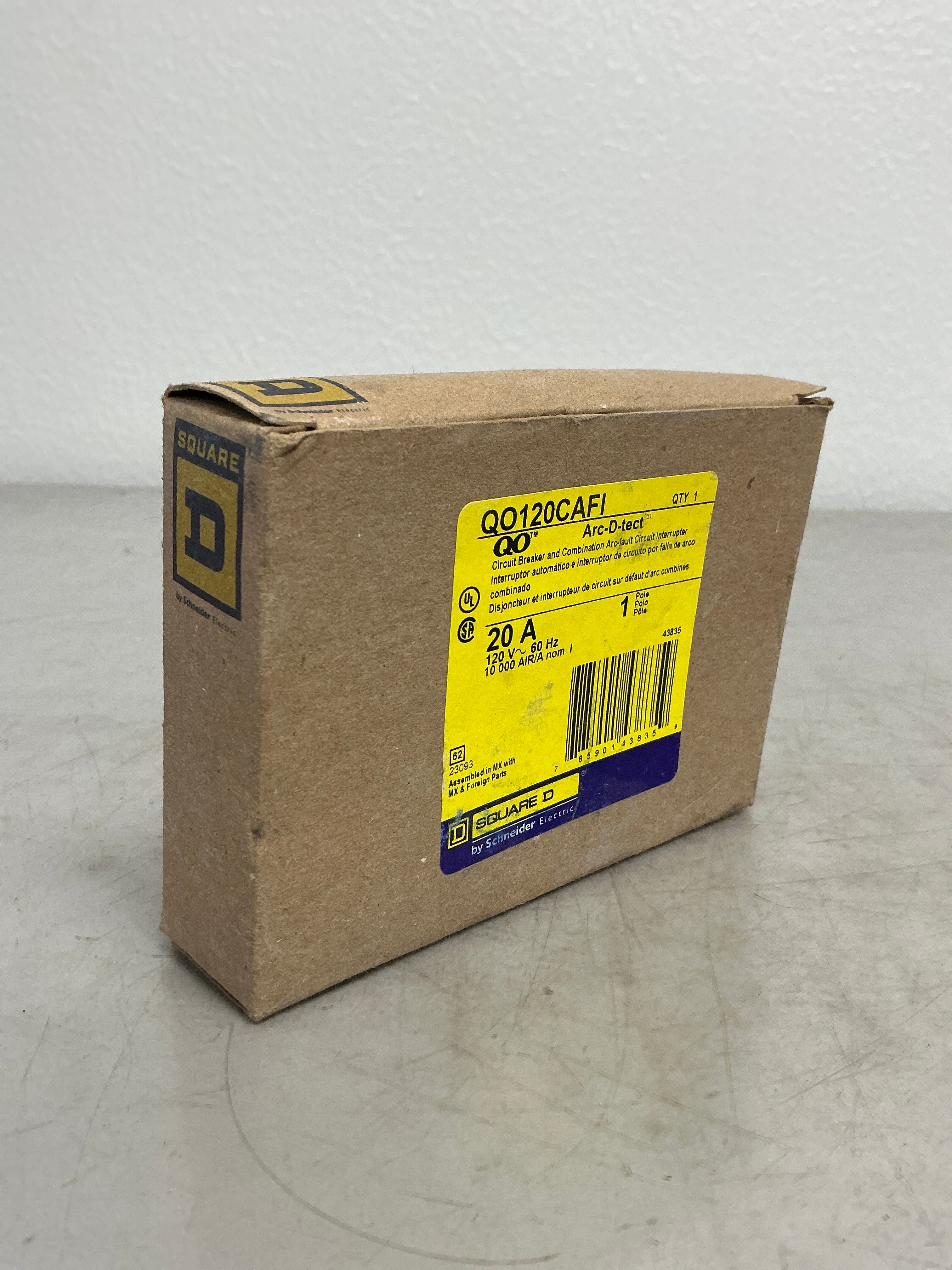 New Square D QO120CAFI 1 Pole, 20 Amps, 240 Volts