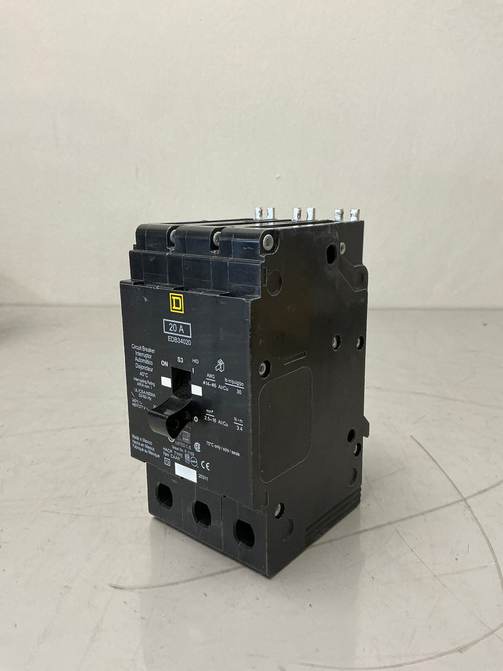 New (Panel take out) Square D EDB34020 3 Pole, 20 Amps, 240 Volts Circuit Breaker