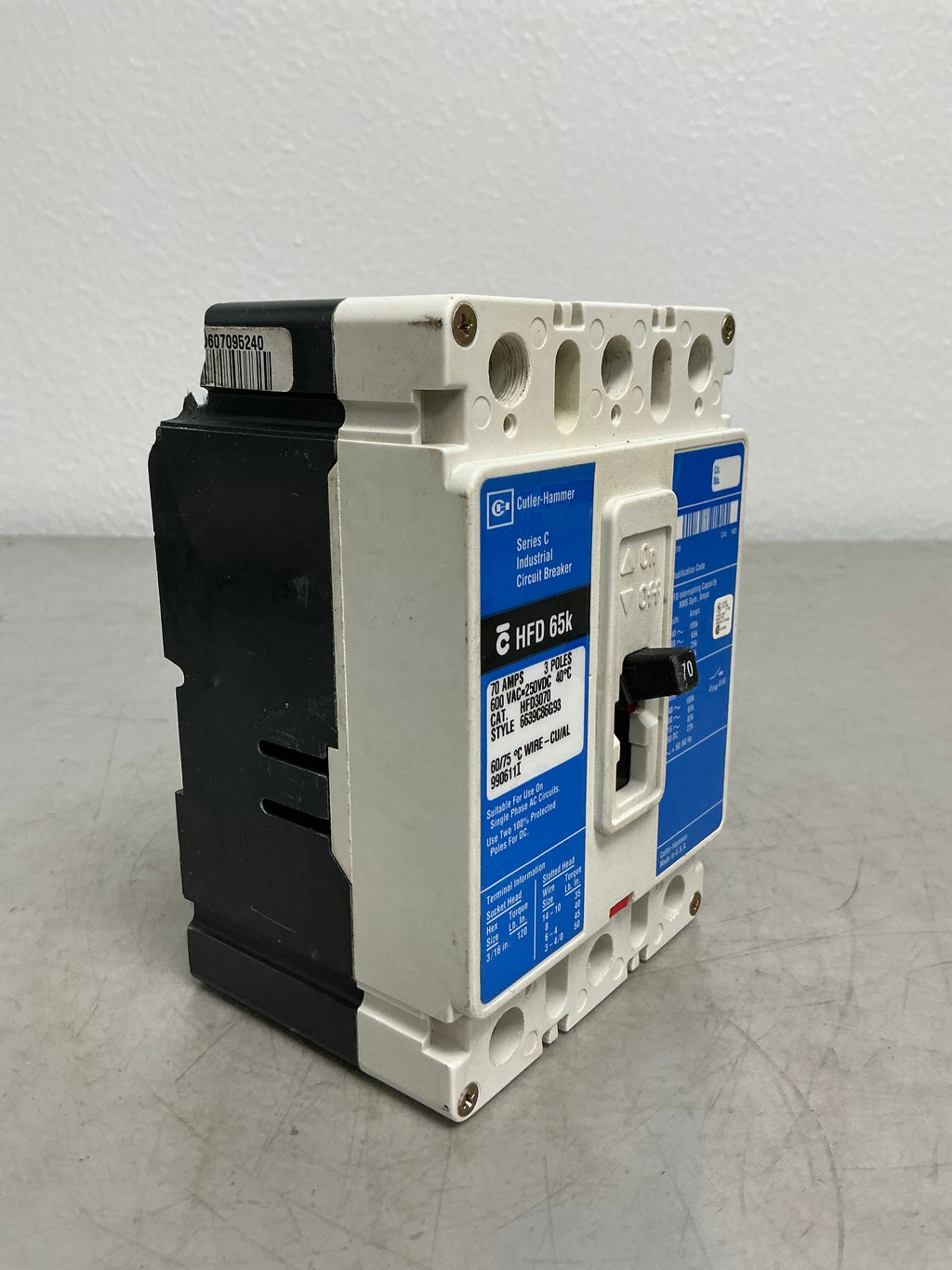 Used HFD3070 3 Pole, 70 Amps, 480 Volts