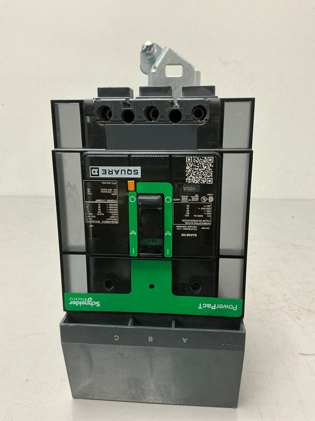 Used Square D BJA36100 3 Pole, 100Amps, 480 Volts Circuit Breaker