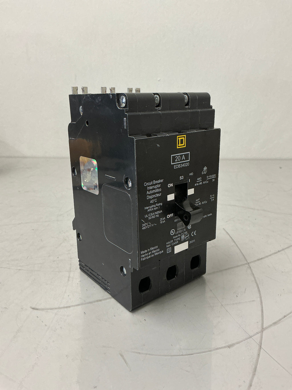New (Panel take out) Square D EDB34020 3 Pole, 20 Amps, 240 Volts Circuit Breaker