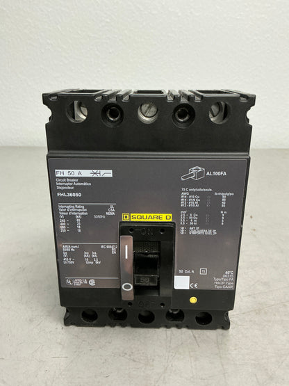 New Square D FHL36050 3 Pole, 50 Amps Circuit Breaker