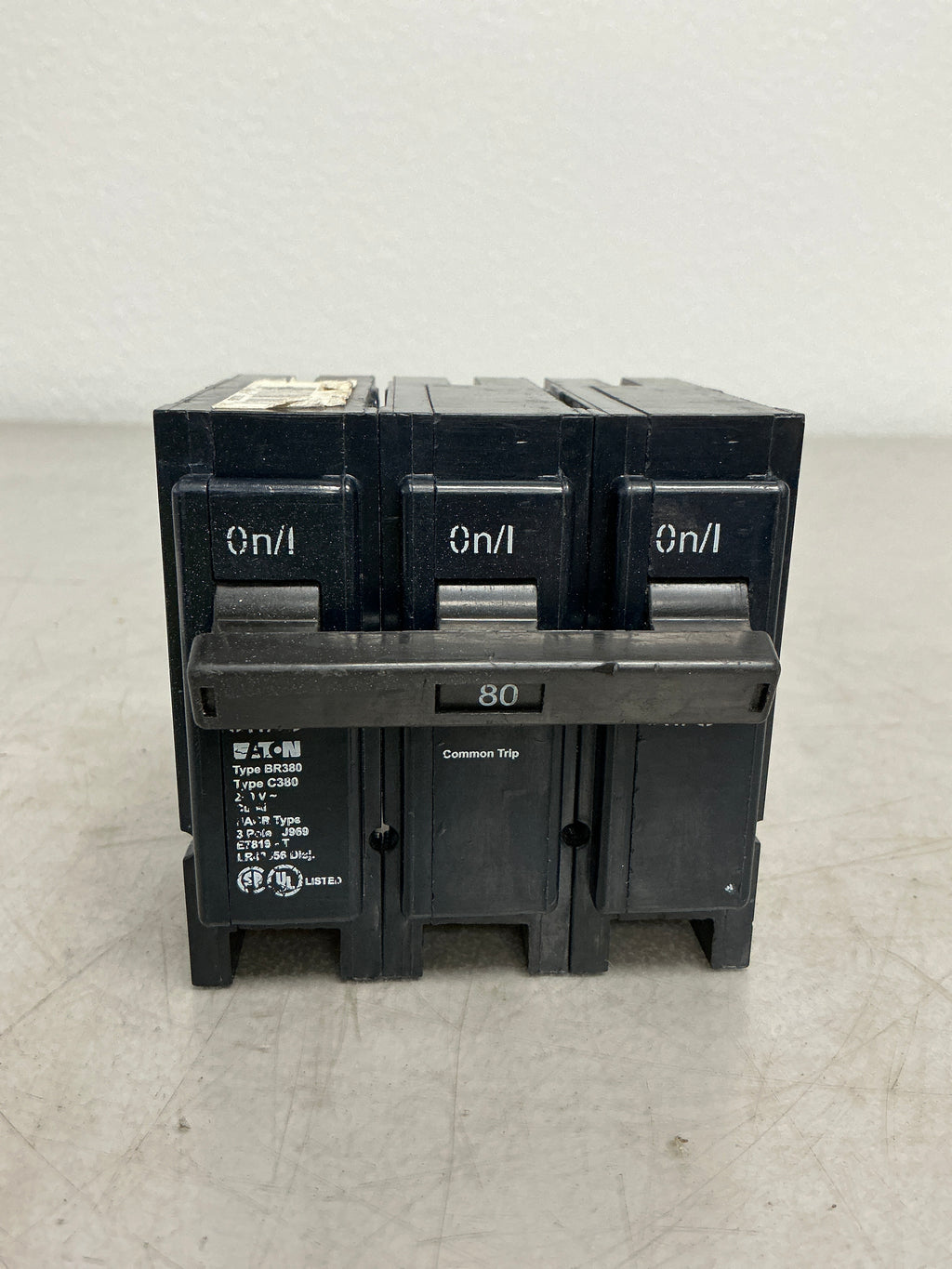 Used Eaton BR380 3 Pole, 80 Amps, 240 Volts