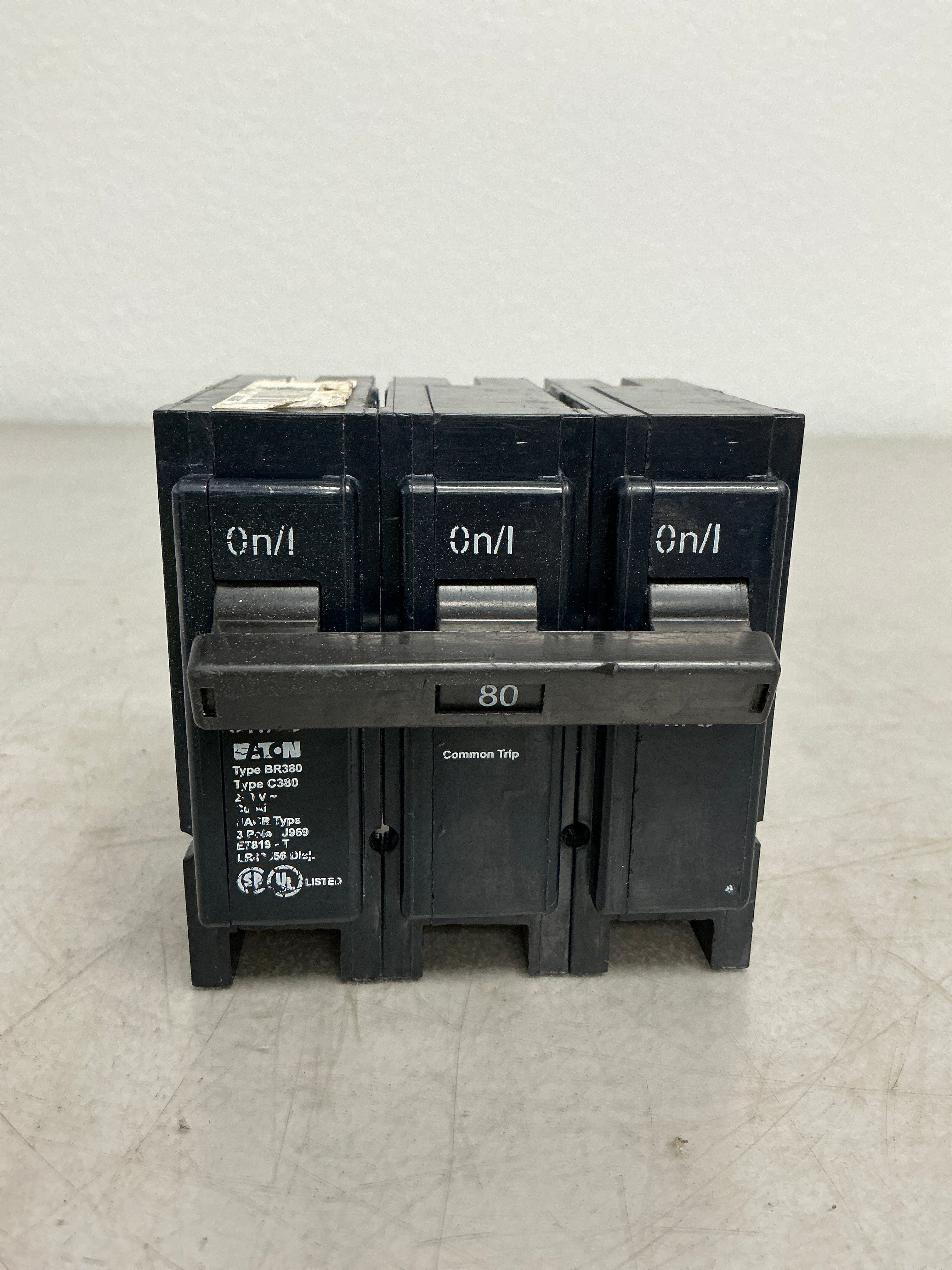 Used Eaton BR380 3 Pole, 80 Amps, 240 Volts