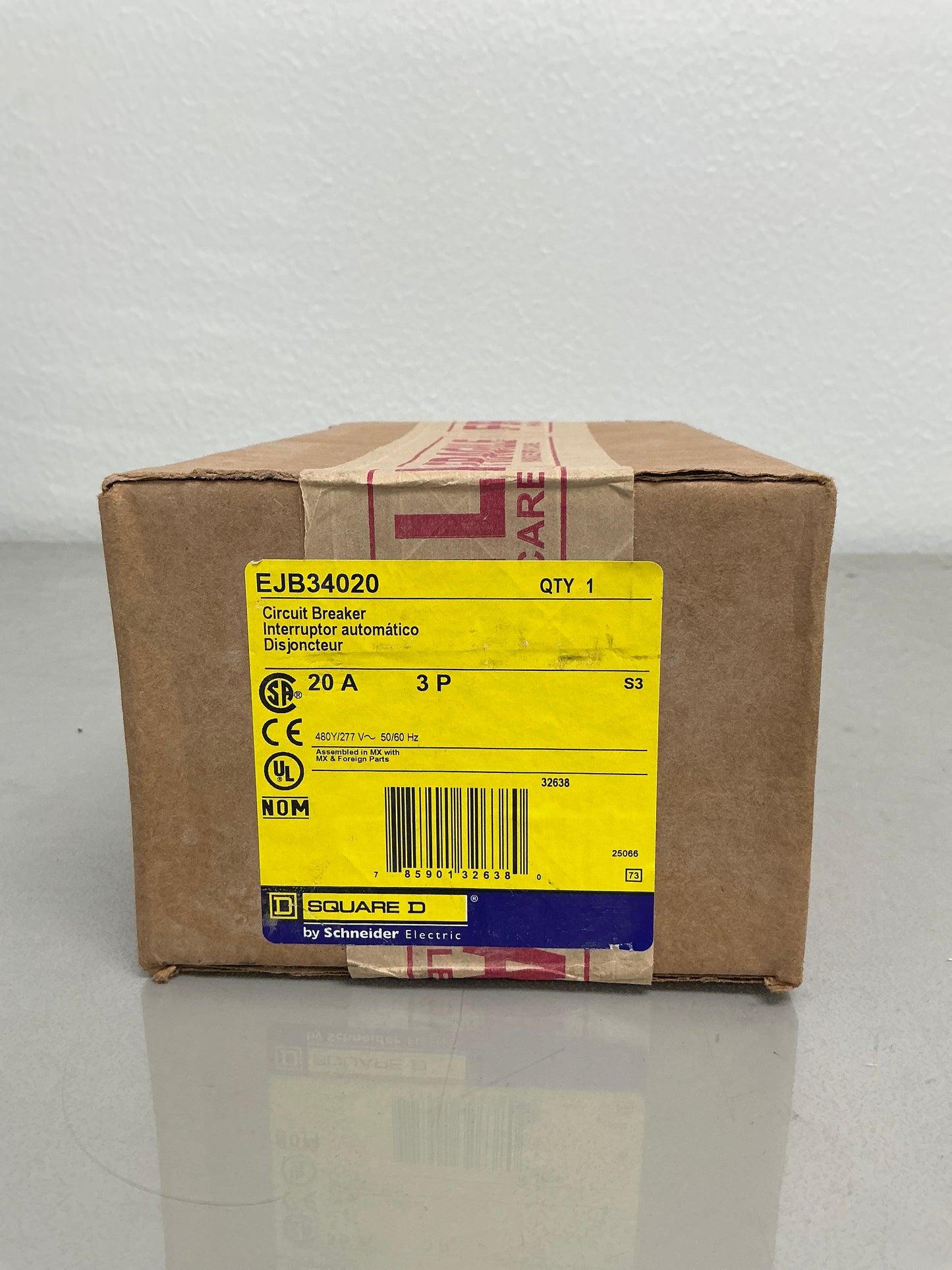 New Square D EJB34020 3 Pole, 20 Amps, 480 Volt